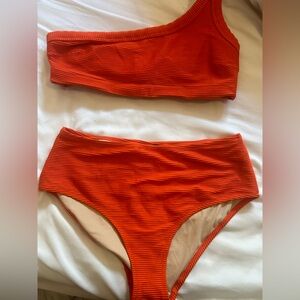 Rippled Orange Bikini